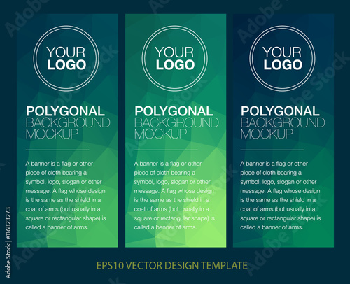 Vertical polygonal banners