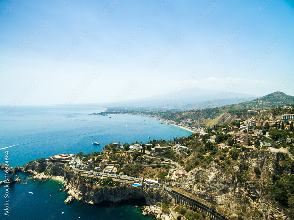 Aerial View of Taormina, Sicily, Italy