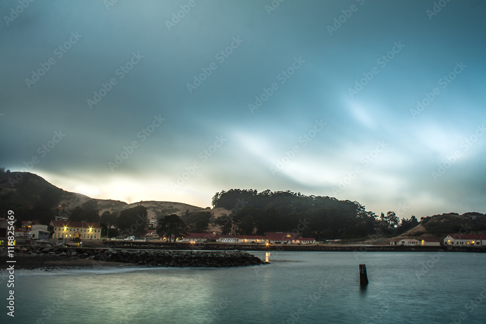 HDR Sunset picture taken at Fort Baker near the coastline