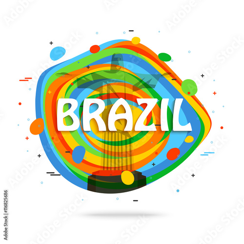 Brazil travel background for tourist banner, poster, flyer, brochure. Vector eps 10 format.