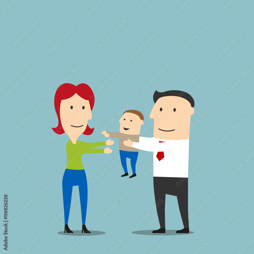 Happy young mother and father with toddler son Happy young mother and father with toddler son