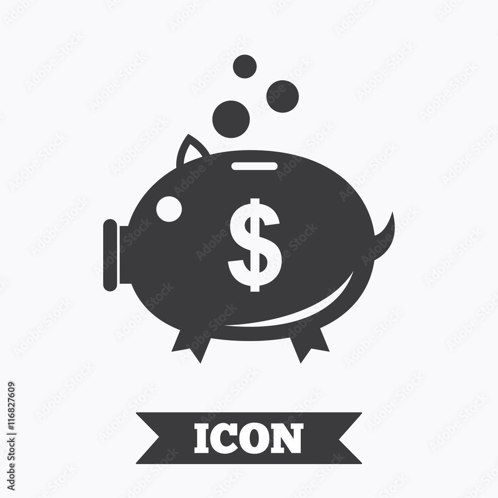 Piggy bank sign icon. Moneybox symbol. Piggy bank sign icon. Moneybox symbol.