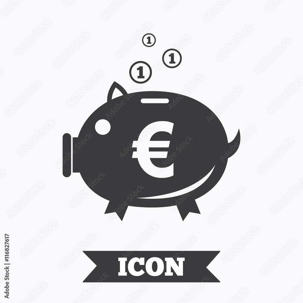 Piggy bank sign icon. Moneybox symbol. Piggy bank sign icon. Moneybox symbol.