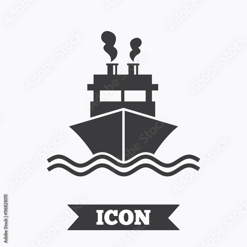 Ship or boat sign icon. Shipping delivery symbol.