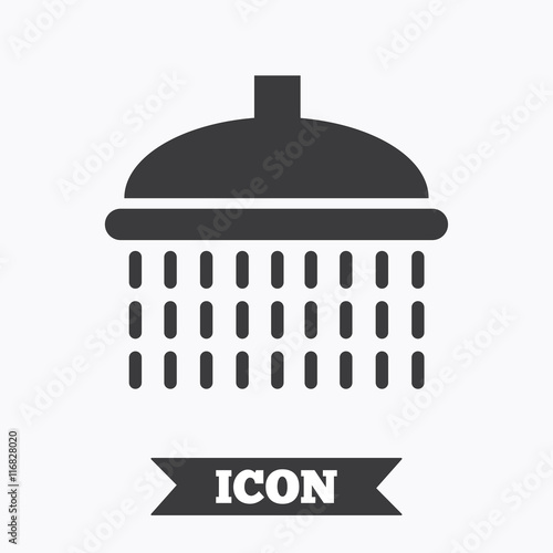 Shower sign icon. Douche with water drops symbol.