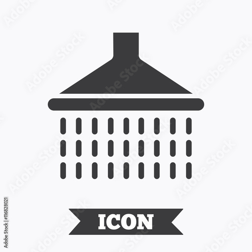 Shower sign icon. Douche with water drops symbol.