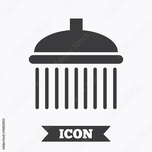 Shower sign icon. Douche with water drops symbol.