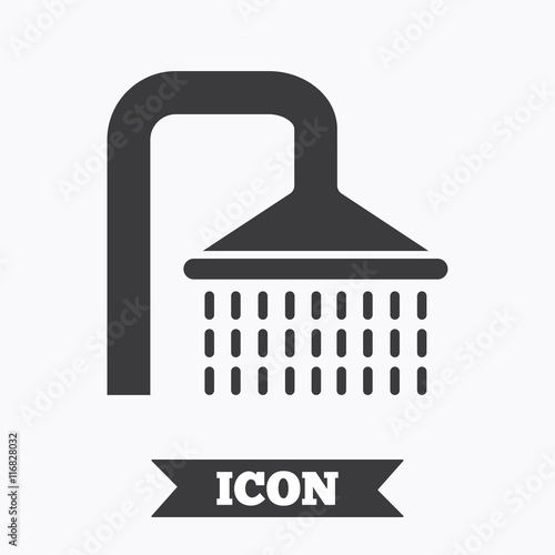 Shower sign icon. Douche with water drops symbol.