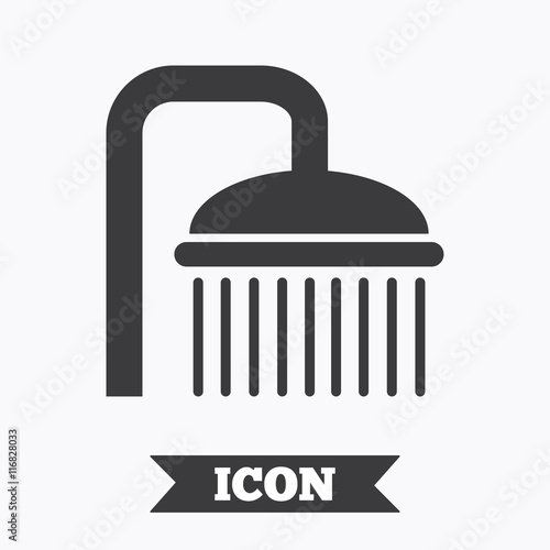 Shower sign icon. Douche with water drops symbol.