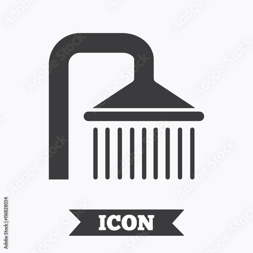 Shower sign icon. Douche with water drops symbol.