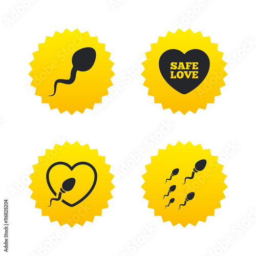 Sperm icons. Fertilization or insemination signs