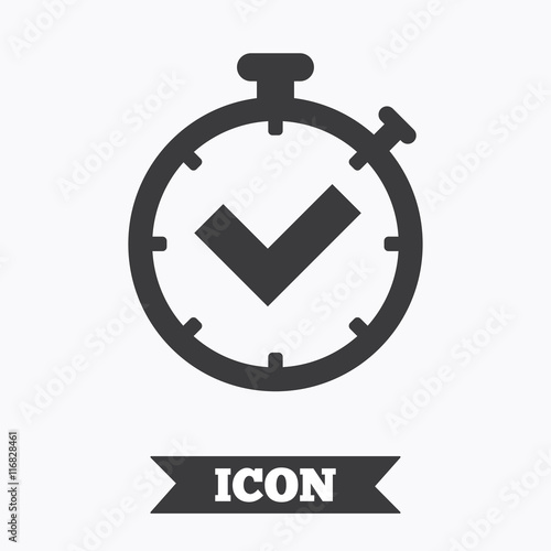 Free Download Timer sign icon. Check stopwatch symbol. - GFXLoad