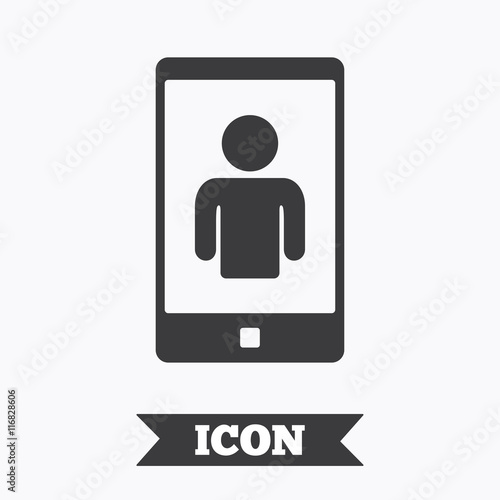 Video call sign icon. Smartphone symbol.