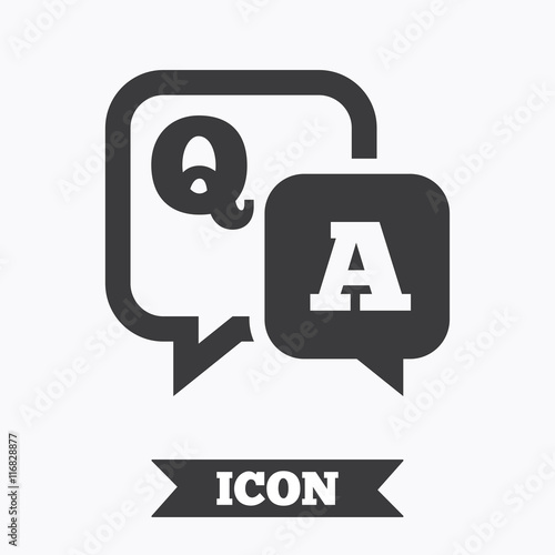 Question answer sign icon. Q&A symbol.