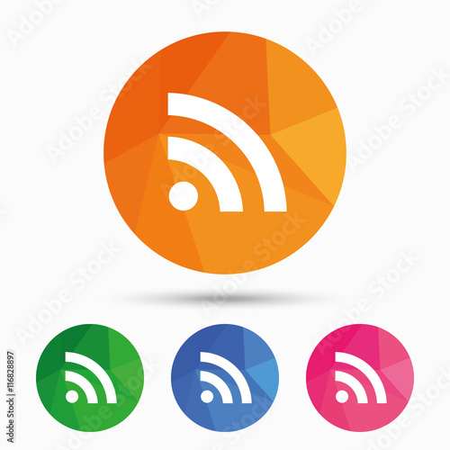 RSS sign icon. RSS feed symbol.