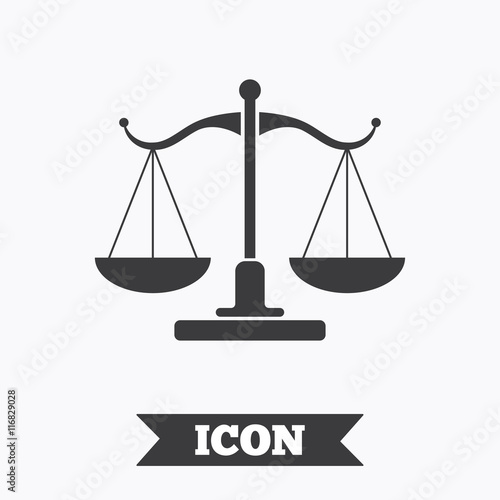 Scales of Justice sign icon. Court of law symbol.