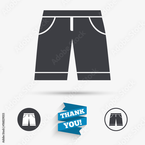 Men's Bermuda shorts sign icon. Clothing symbol.