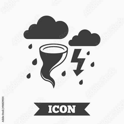 Storm bad weather sign icon. Gale hurricane.