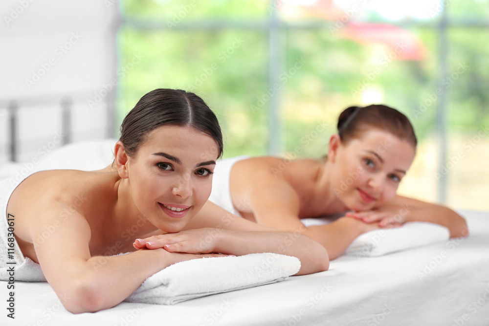 Beautiful girls relaxing in spa salon Beautiful girls relaxing in spa salon