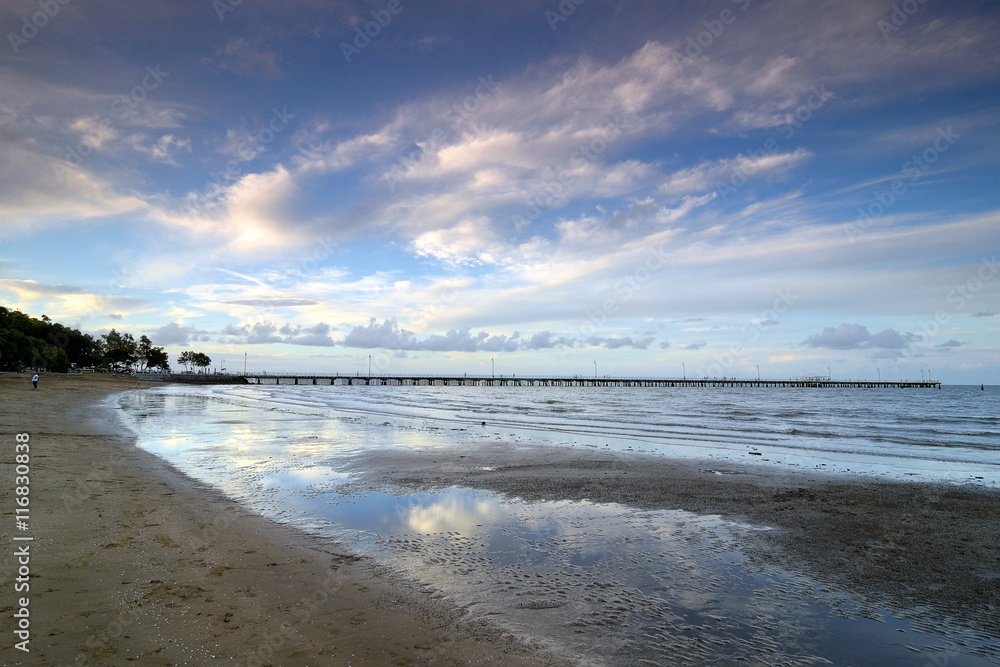 Australia Landscape : Shorncliffe Beach at sunset Australia Landscape : Shorncliffe Beach at sunset