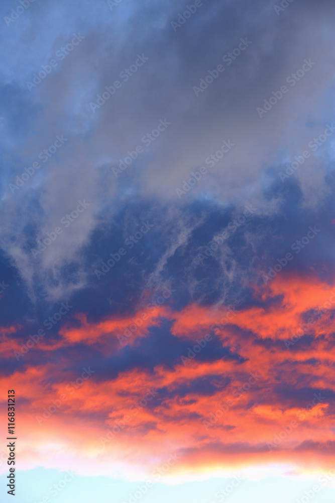 Fiery cloud at sunset