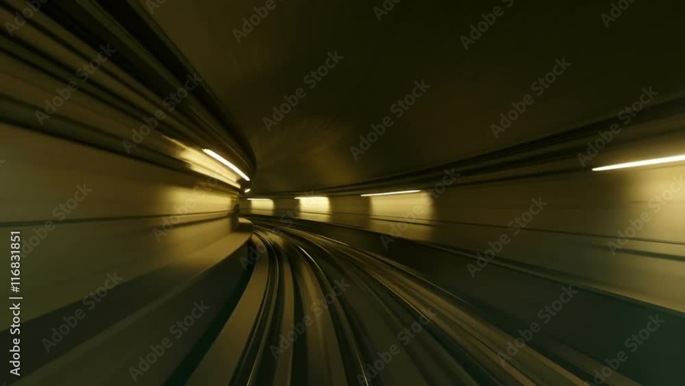 Zooming through a subway tunnel in Dubai. Time Lapse Zooming through a subway tunnel in Dubai. Time Lapse