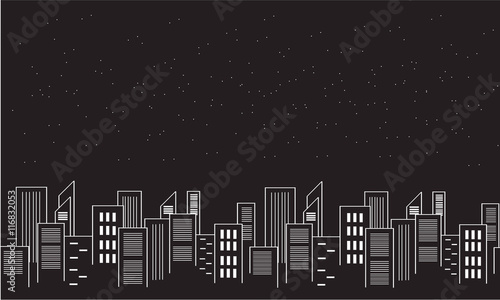 Silhouette of city collection stock