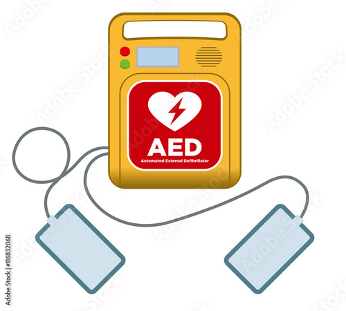 AED(Automated External Defibrillator), main machine and electrode pads