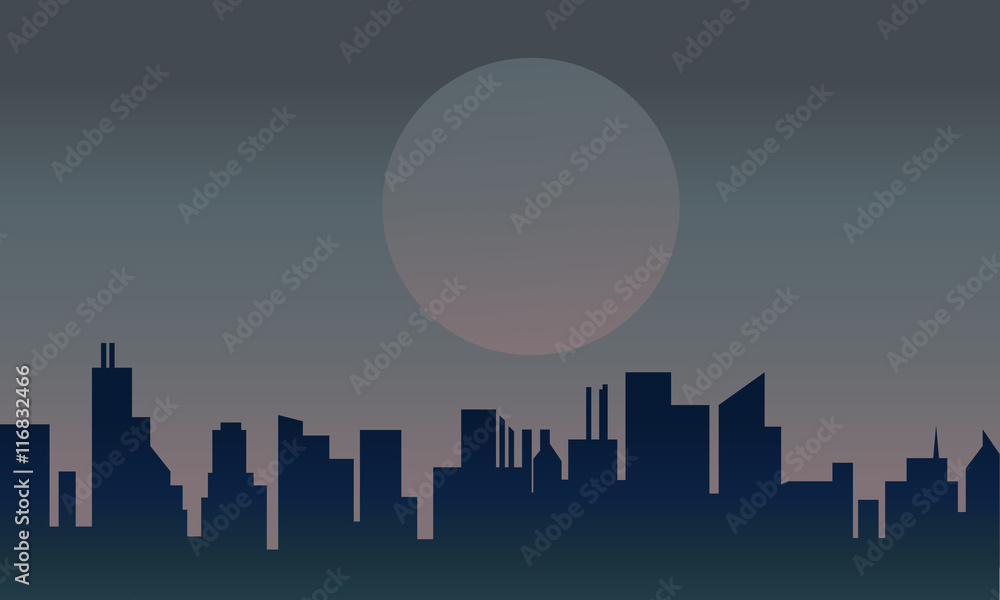 Silhouette of urban at night