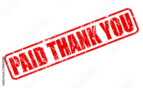 PAID THANK YOU stamp text