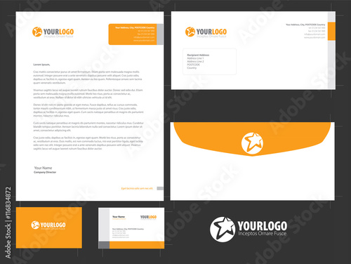 Corporate stationery template design with Abstract elements