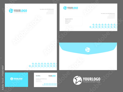 Corporate stationery template design with Abstract elements