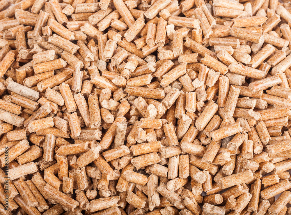 Pile of wood pellets