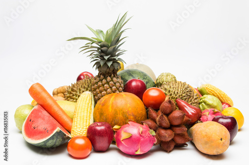 Asian Tropical fruits isolated