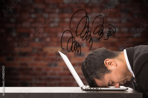 Business overwhelmed stress concept photo