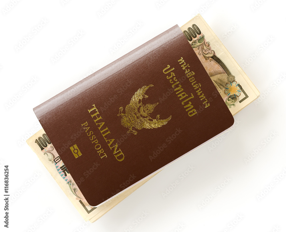Thai passport and Japanese money Thai passport and Japanese money