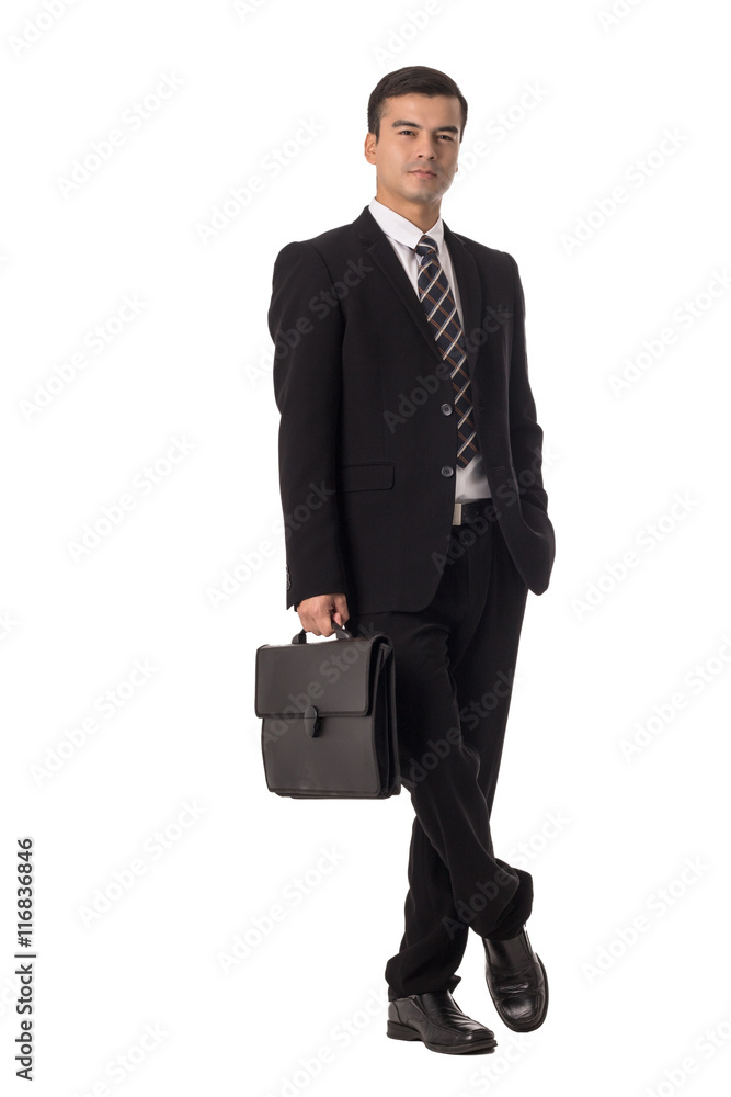 .Businessman holding briefcase .Businessman holding briefcase