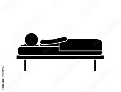 person lying in bed isolated icon design, vector illustration  graphic 