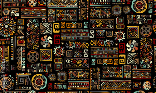 Ethnic handmade ornament, seamless pattern for your design