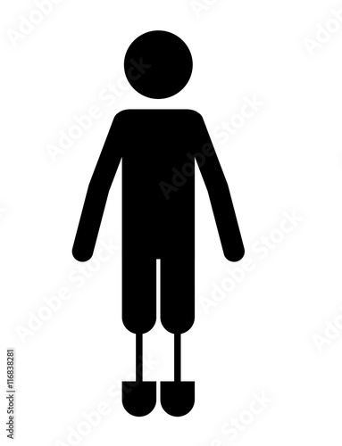 person with foot prosthesis isolated icon design, vector illustration  graphic 