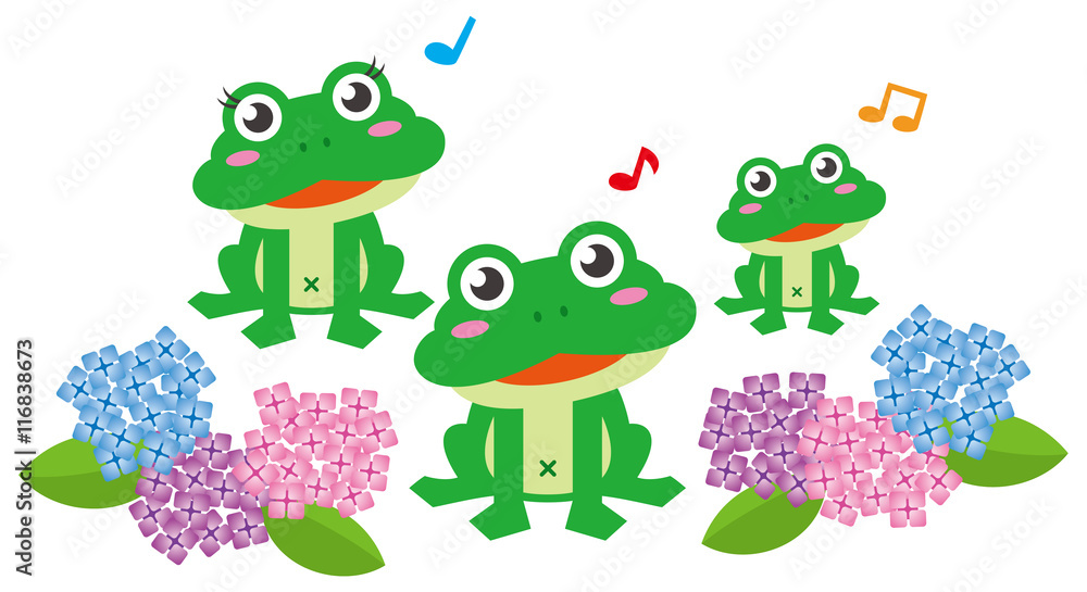 カエル3匹とアジサイのイメージイラスト Stock Vector Adobe Stock カエル3匹とアジサイのイメージイラスト Stock Vector Adobe Stock
