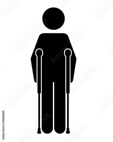 crutches person  isolated icon design, vector illustration  graphic 