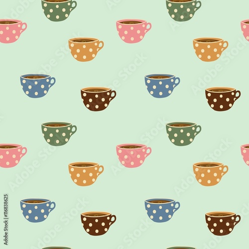 seamless pattern of coffee and mug background design wallpaper for coffee shops
