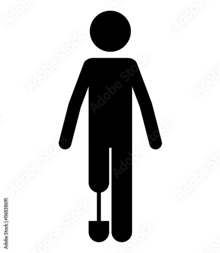 person with foot prosthesis isolated icon design, vector illustration  graphic 