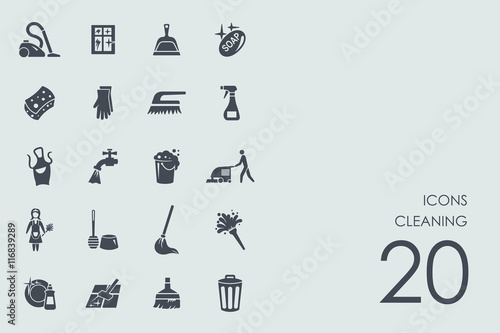 Set of cleaning icons