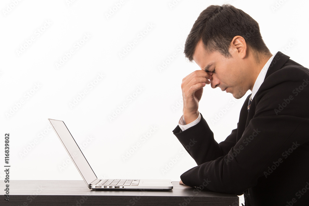Stress businessman worry and feel failure Stress businessman worry and feel failure