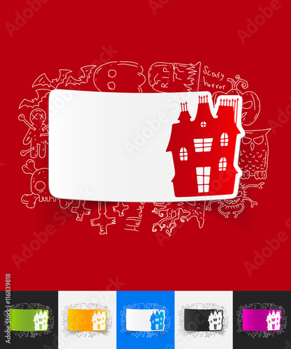 house paper sticker with hand drawn elements
