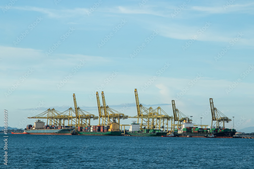 Logistics ship port cargo for transportation