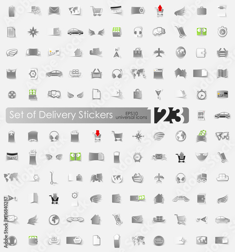 Set of delivery stickers