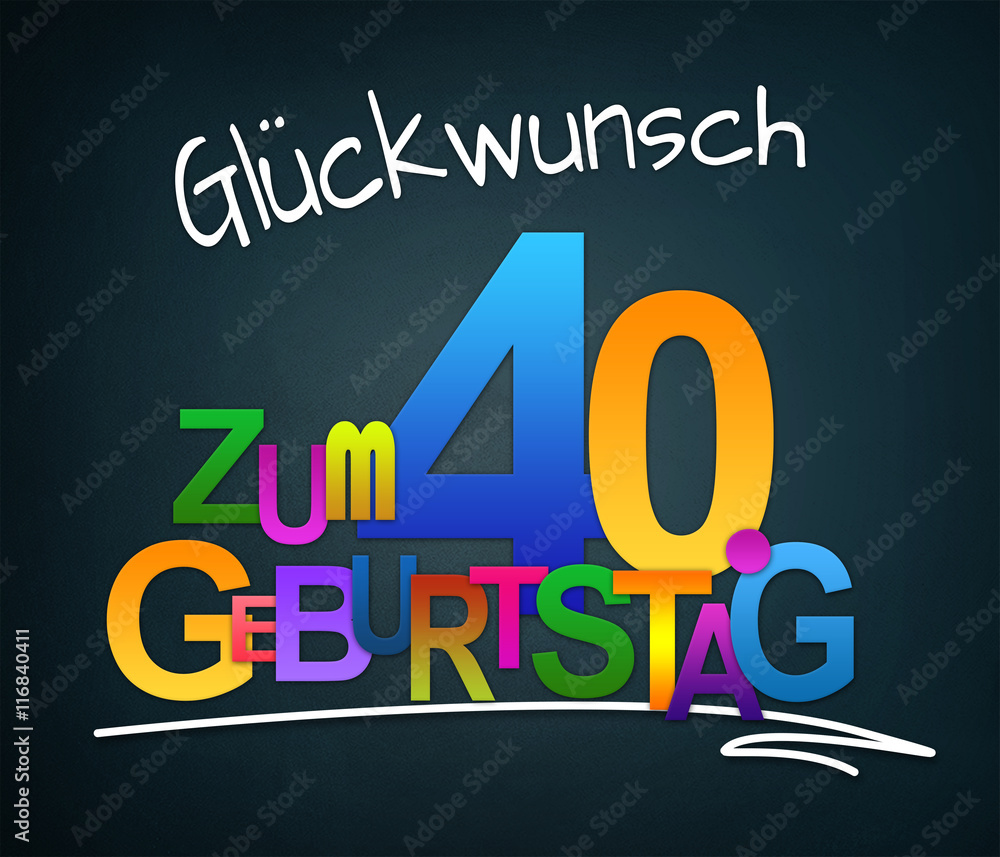 Glückwunsch zum 40. Geburtstag StockIllustration Adobe Stock